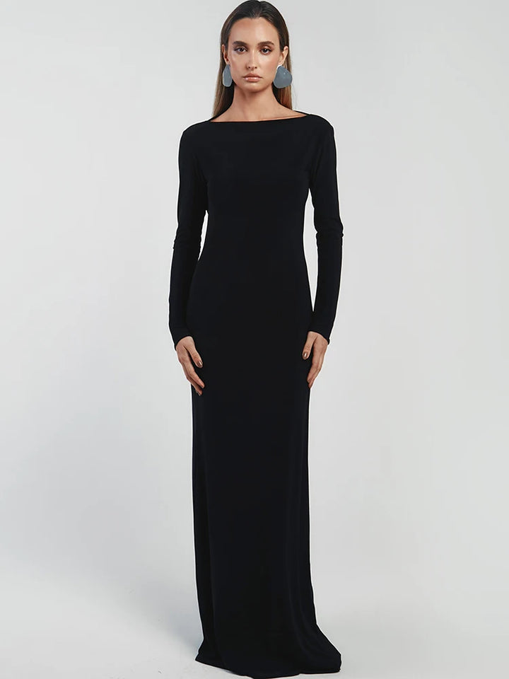 שמלת מקסי אלגנטית בעיצוב גב פתוח - אורנה