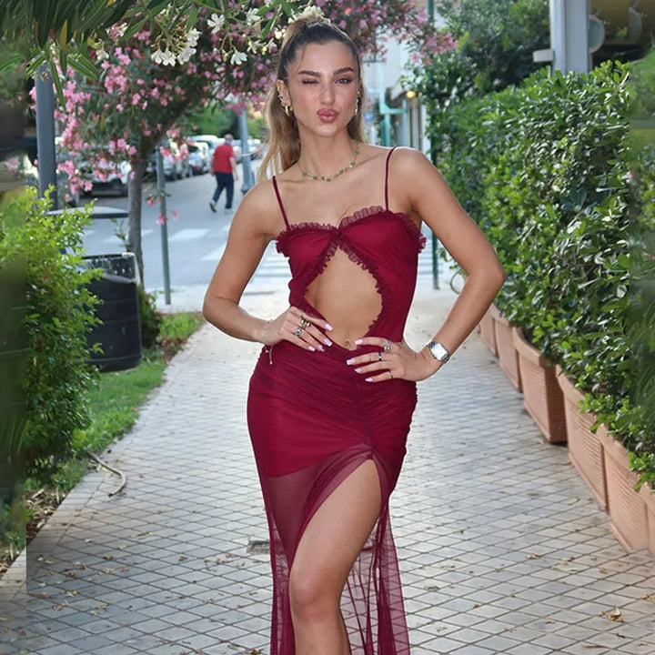 שמלת מקסי שיפור בעיצוב פתח ושסע - הרמוניה