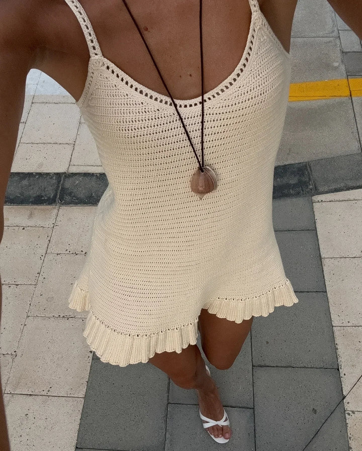 שמלת מיני סרוגה בוהו שיק - ריקה