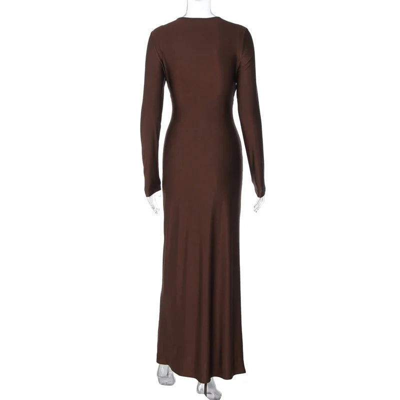 שמלת מקסי בעיצוב קיפולים בעיטור קשירה - ג'ונה