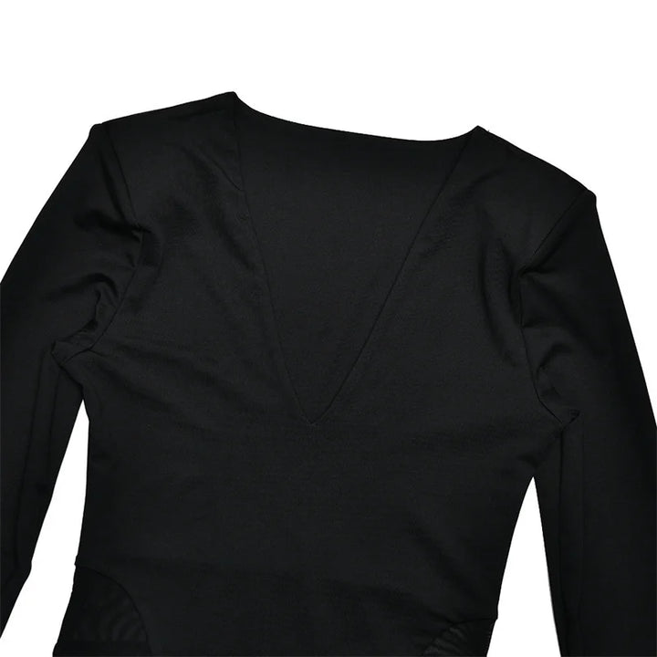 שמלת מקסי בעיצוב קיפולים ורשת - טאליה