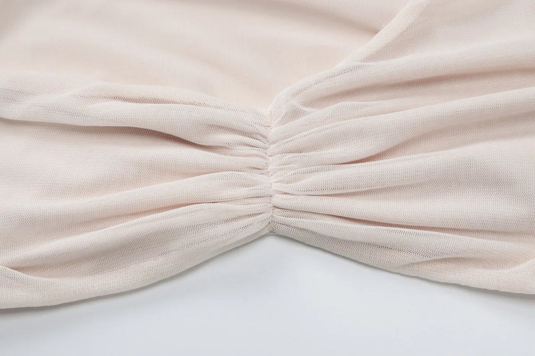 סט שני חלקים בעיצוב רשת מכנסי פדלפון וטופ -  Alison