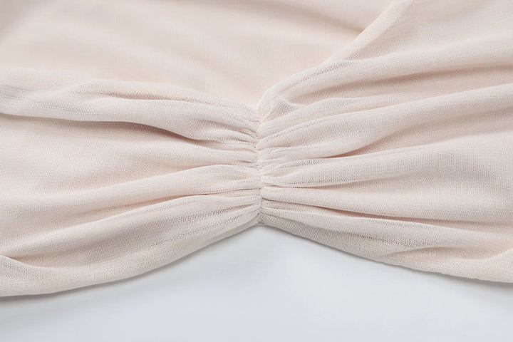 סט שני חלקים בעיצוב רשת מכנסי פדלפון וטופ -  Alison