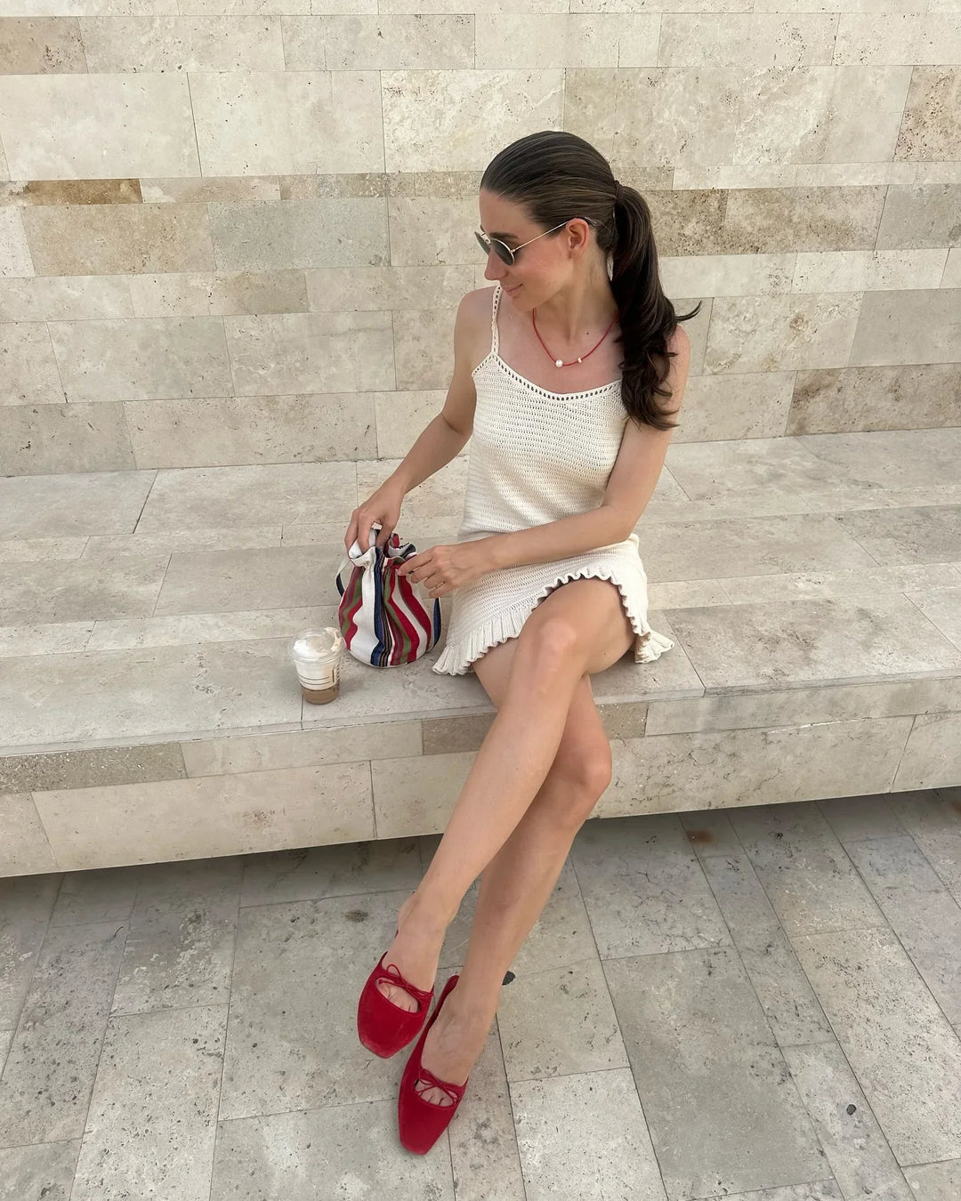 שמלת מיני סרוגה בוהו שיק - ריקה