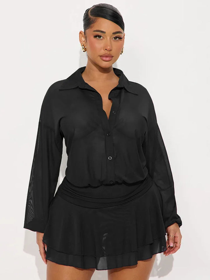 שמלת מיני שיפון מלמלה בעיצוב כפתורים - רעות