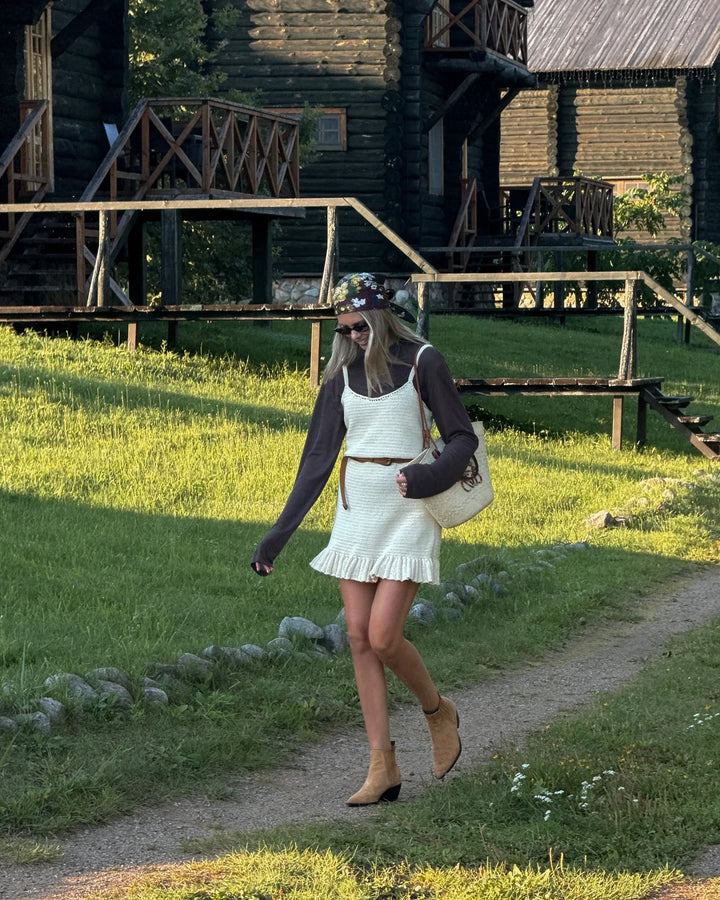 שמלת מיני סרוגה בוהו שיק - ריקה