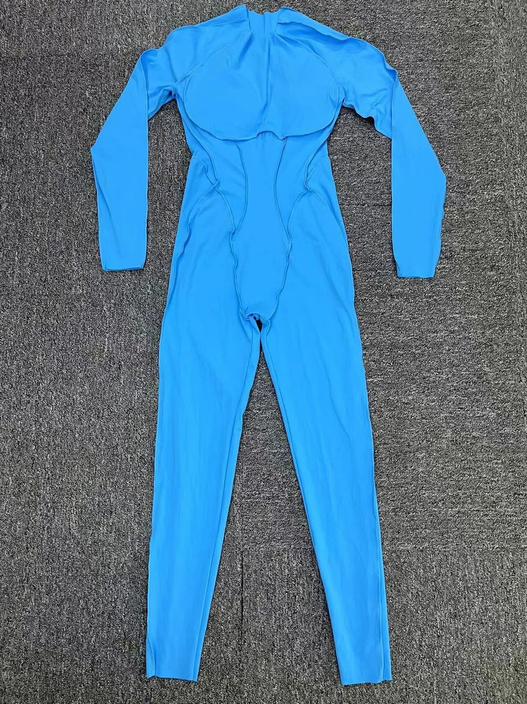 אוברול בד מחטב בעיצוב תפירה חיצונית גב פתוח - קוני