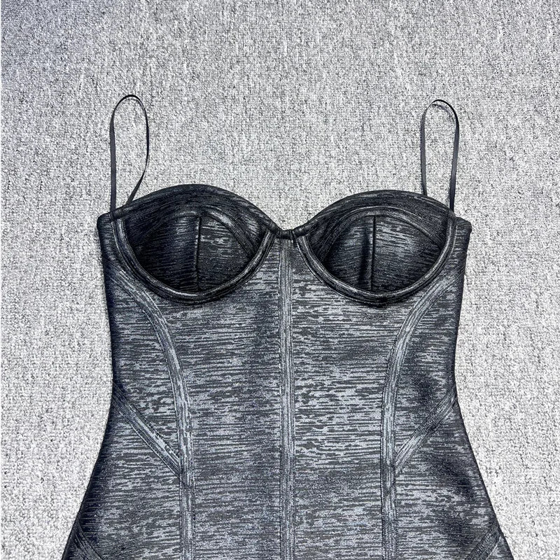 שמלת מידי דמוי עור - ג'יי