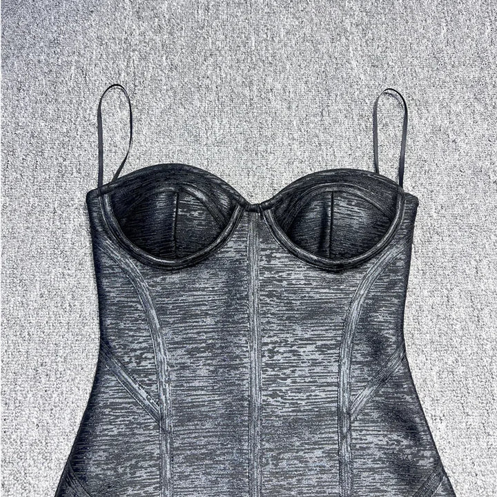 שמלת מידי דמוי עור - ג'יי