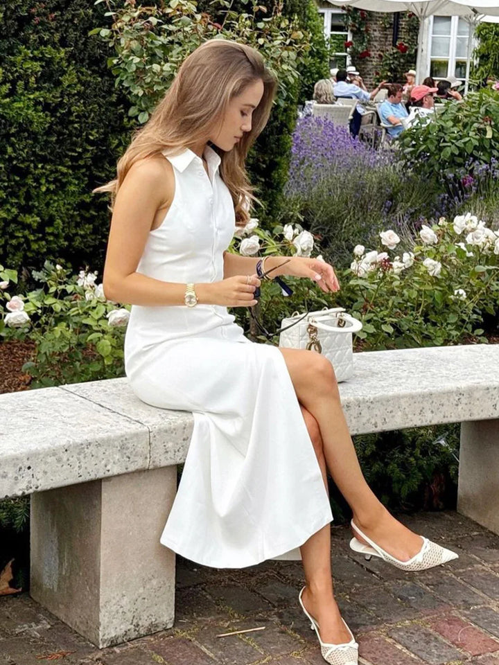 שמלת מקסי מחויטת בעיצוב כפתורים - JADORE