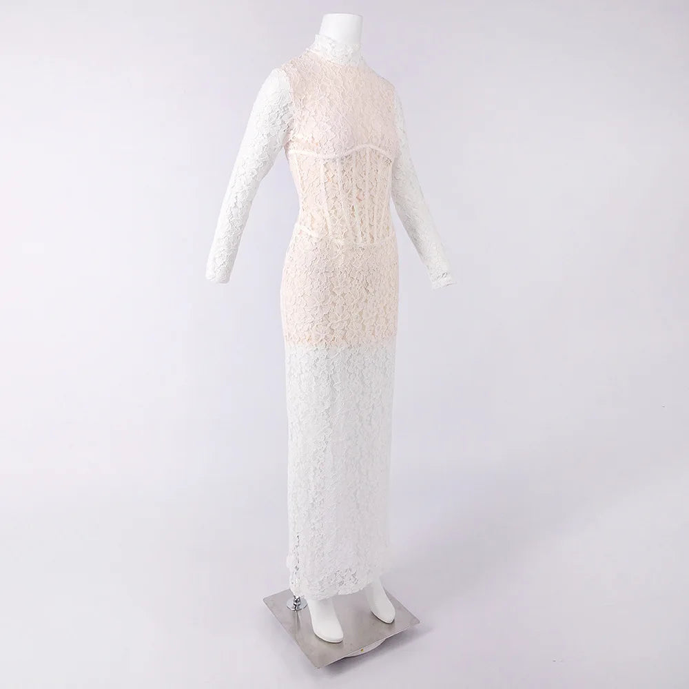 שמלת מקסי גולף תחרה - קרוליין