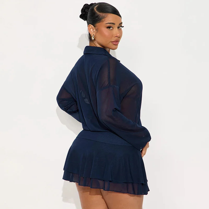 שמלת מיני שיפון מלמלה בעיצוב כפתורים - רעות