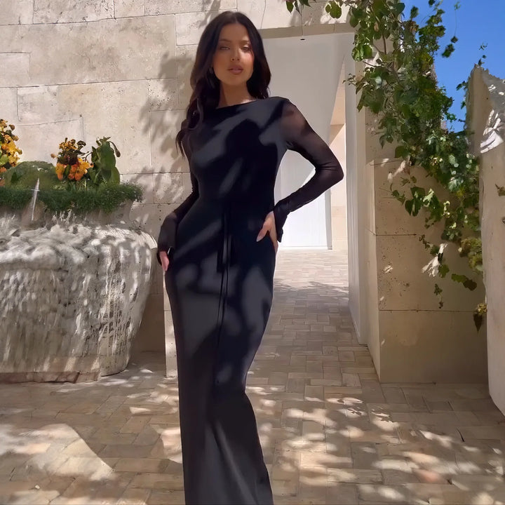 שמלת מקסי קשירה מקדימה / מאחורה - לאלי