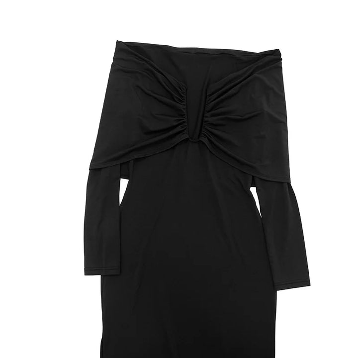 שמלת מקסי כתפיים חשופות בעיצוב שסע - לילי