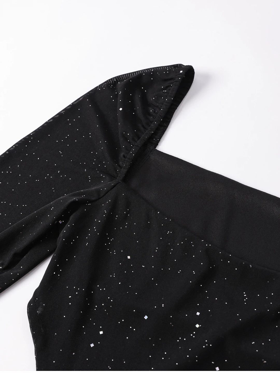 שמלת מקסי נצנצים בעיצוב גב פתוח ושסע - מדמואזל