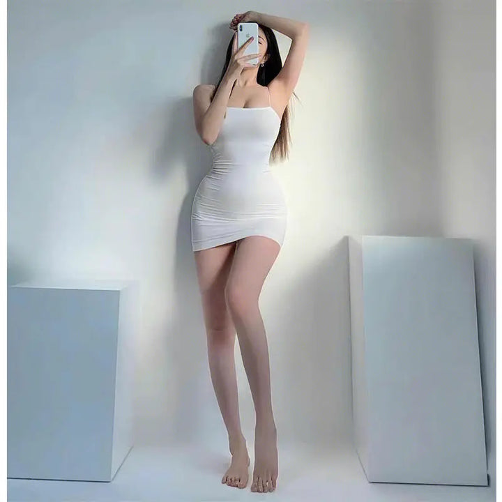 שמלת מיני צמודה בד מחטב - זורי