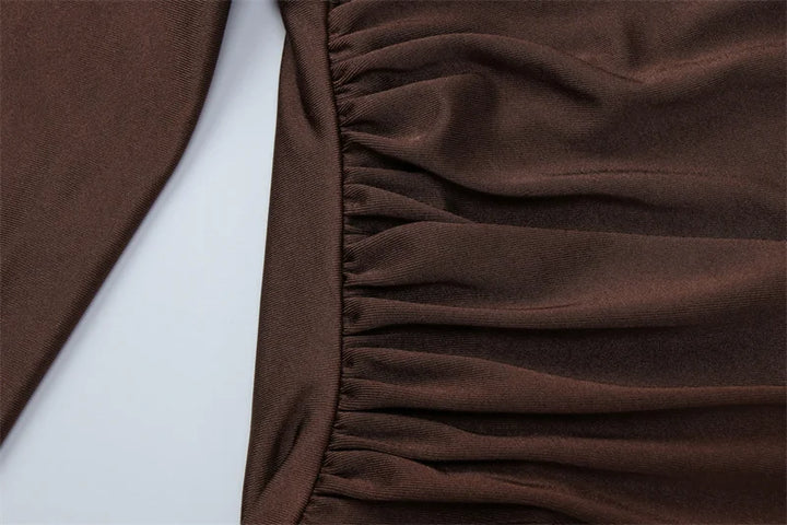 שמלת מקסי בעיצוב קיפולים בעיטור קשירה - ג'ונה