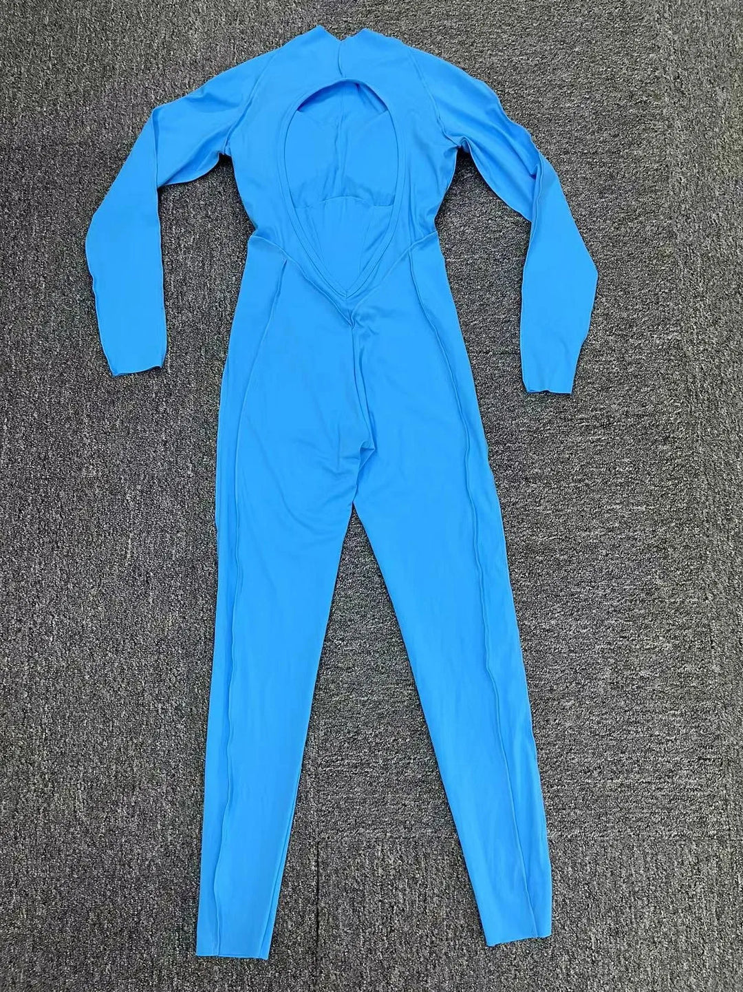 אוברול בד מחטב בעיצוב תפירה חיצונית גב פתוח - קוני