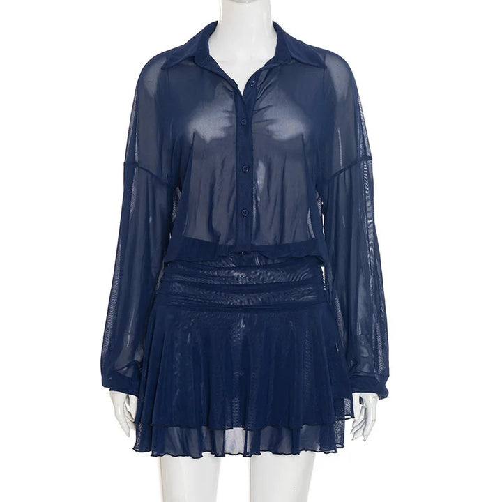 שמלת מיני שיפון מלמלה בעיצוב כפתורים - רעות