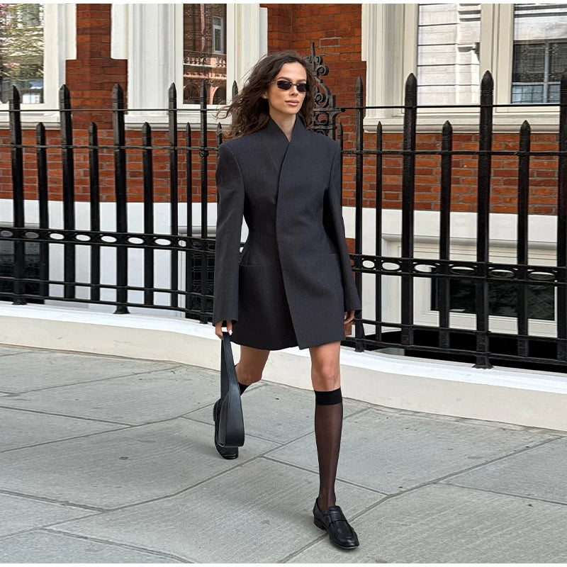 שמלת מיני מחויטת בעיצוב בלייזר - JACKIE