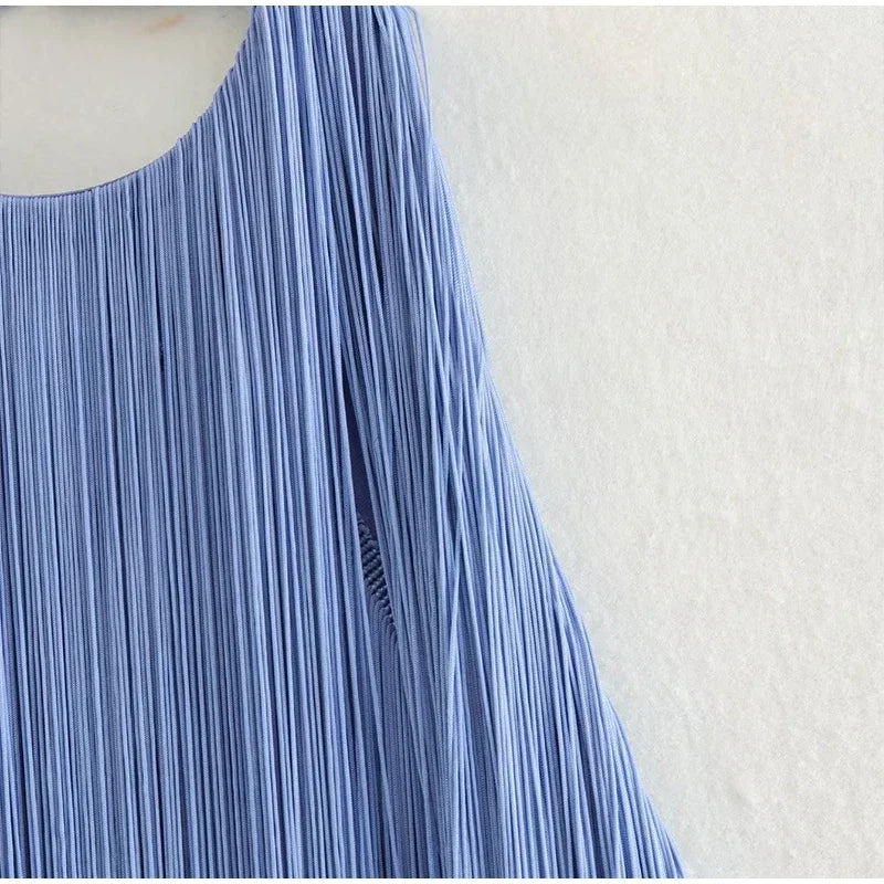 שמלת מיני קולר גב פתוח בעיצוב פרנזים - מריצה