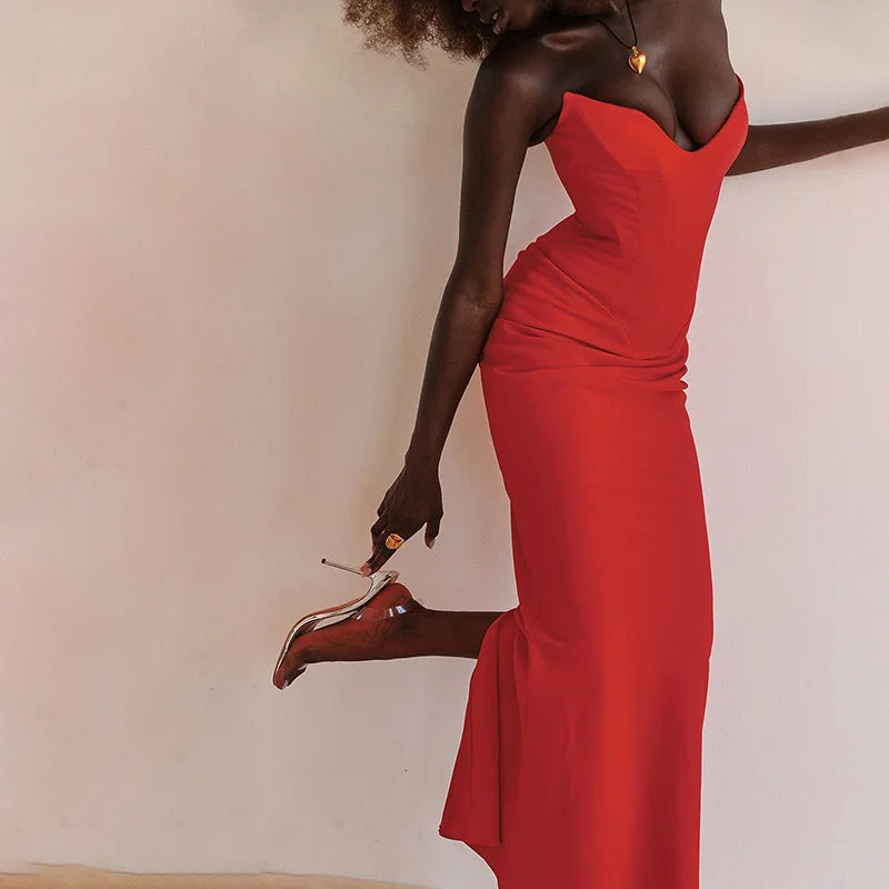 שמלת מקסי בת הים בד מחטב - אריאלה