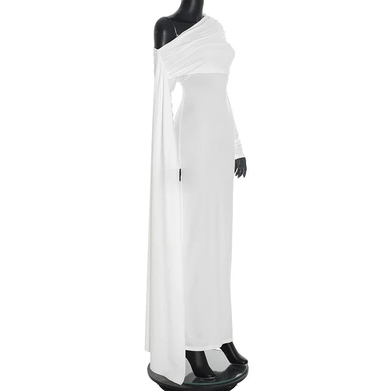 שמלת מקסי בעיצוב כתף חשופה ושובל - אלורה