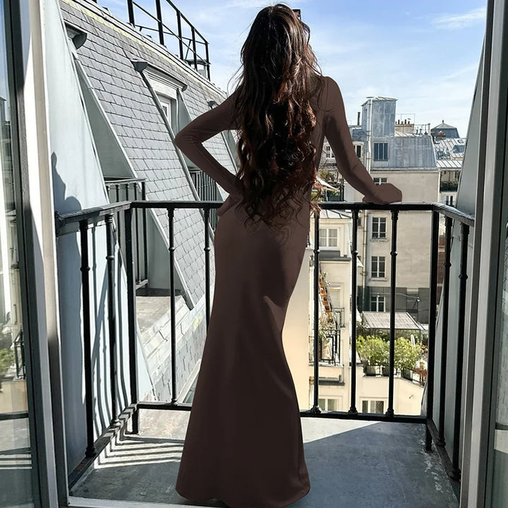 שמלת מקסי בעיטור שרוולי פעמון - נאורה