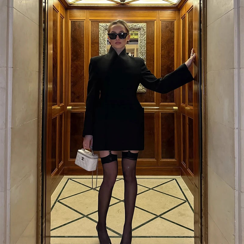 שמלת מיני מחויטת בעיצוב בלייזר - JACKIE