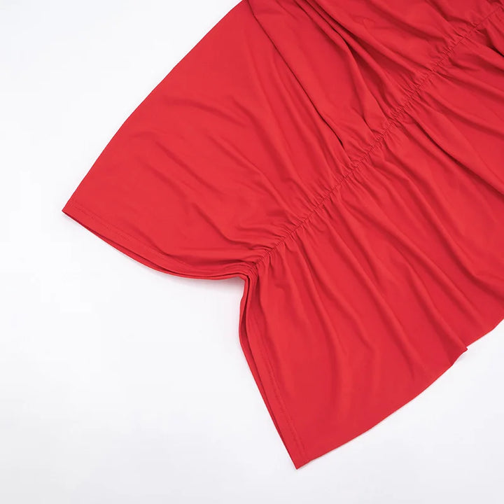 שמלת מקסי בעיצוב קיפולים גב פתוח  - אורון