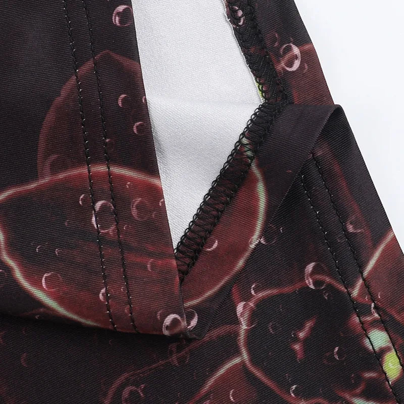 שמלת מקסי בהדפס מיוחד בעיצוב קשירה בצוואר ובגב בעיטור שסע - סולמא