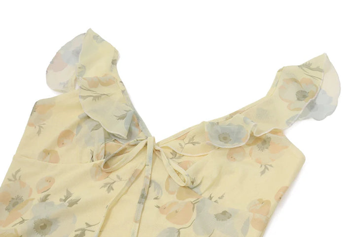 שמלת מקסי שיפון פרחונית - לילי אן