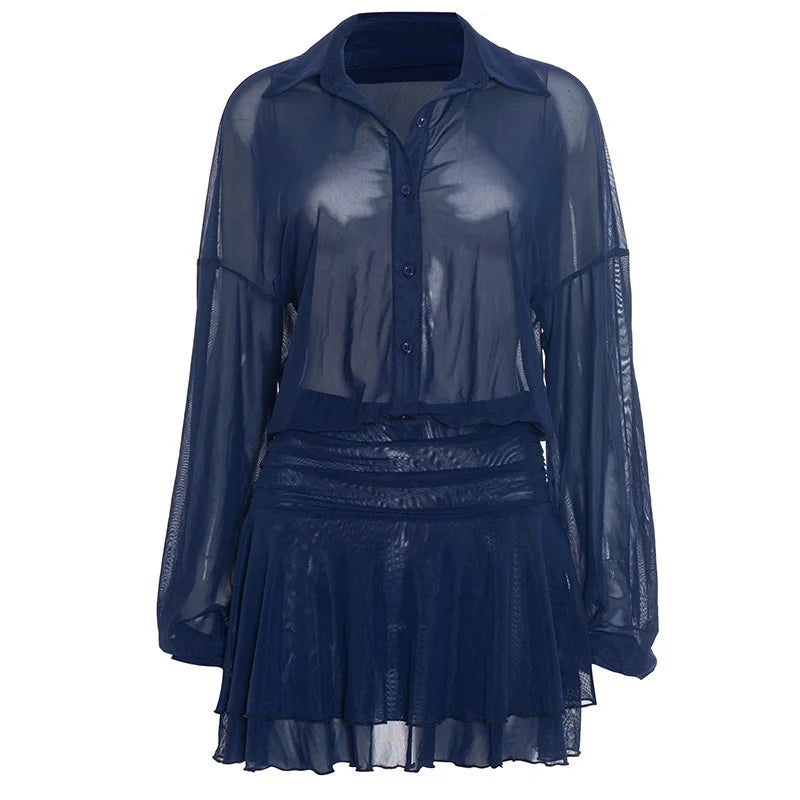 שמלת מיני שיפון מלמלה בעיצוב כפתורים - רעות