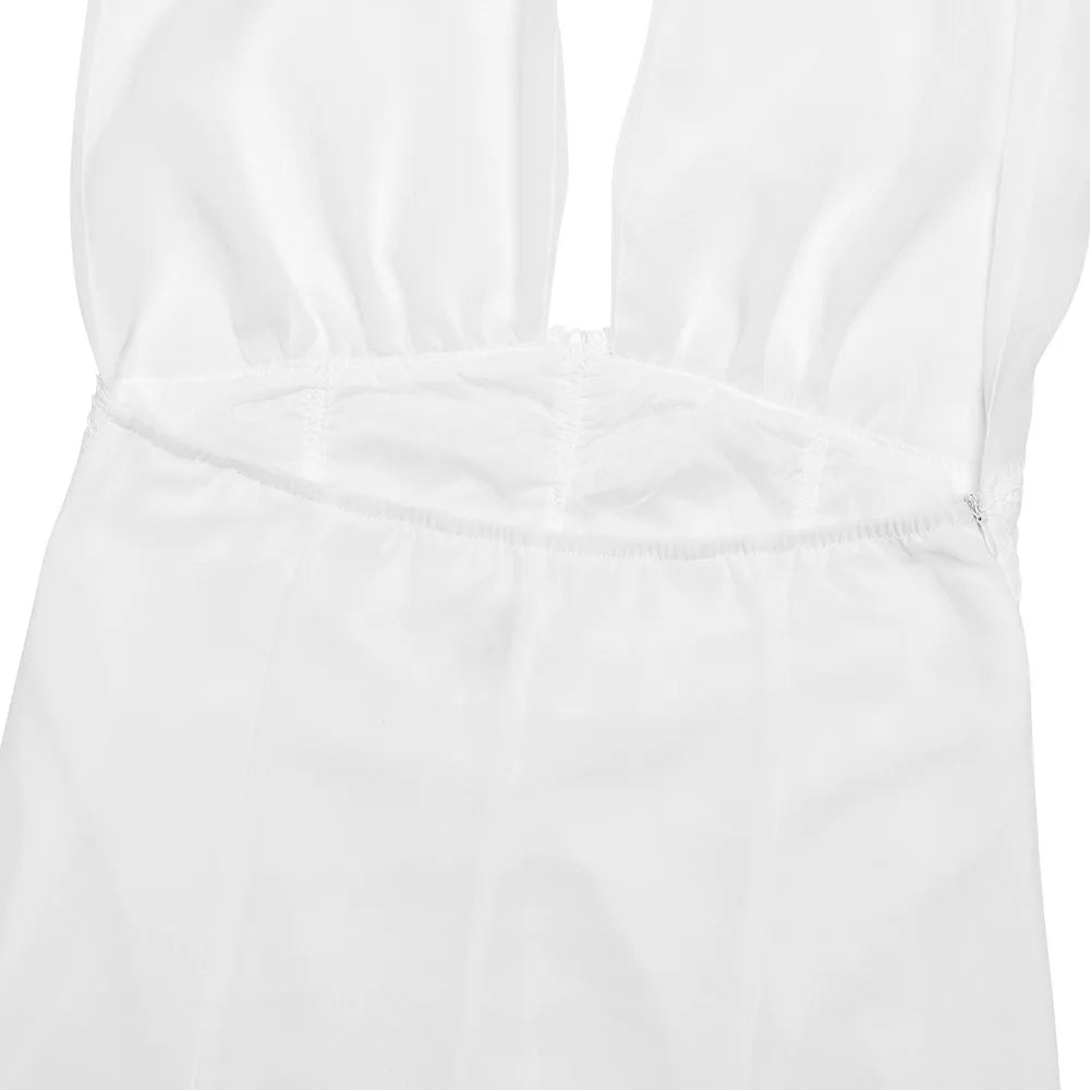 שמלת מיני קשירה בעורף גב פתוח בעיטור תחרה - הילה