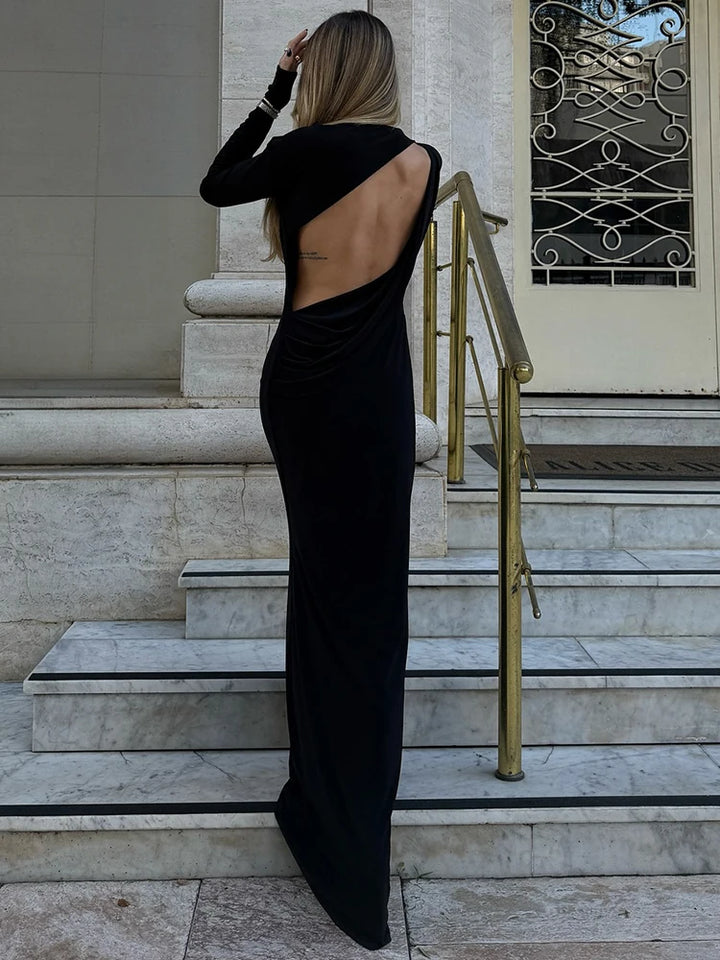 שמלת מקסי אלגנטית בעיצוב גב פתוח - אורנה