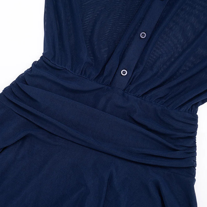 שמלת מיני שיפון מלמלה בעיצוב כפתורים - רעות