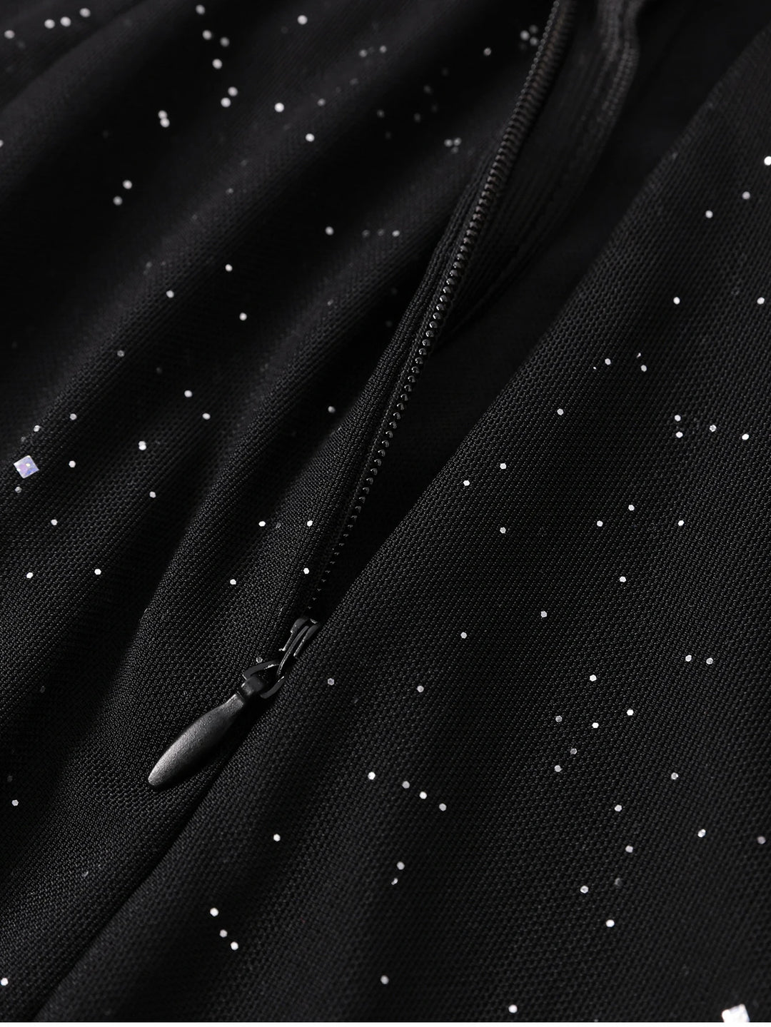 שמלת מקסי נצנצים בעיצוב גב פתוח ושסע - מדמואזל