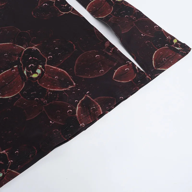 שמלת מקסי בהדפס מיוחד בעיצוב קשירה בצוואר ובגב בעיטור שסע - סולמא