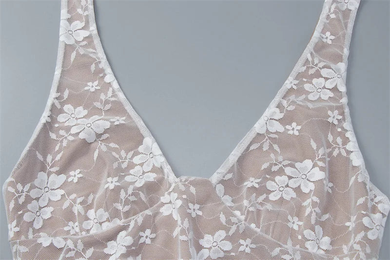 שמלת מקסי תחרה קשירה בעורף גב פתוח - לונה