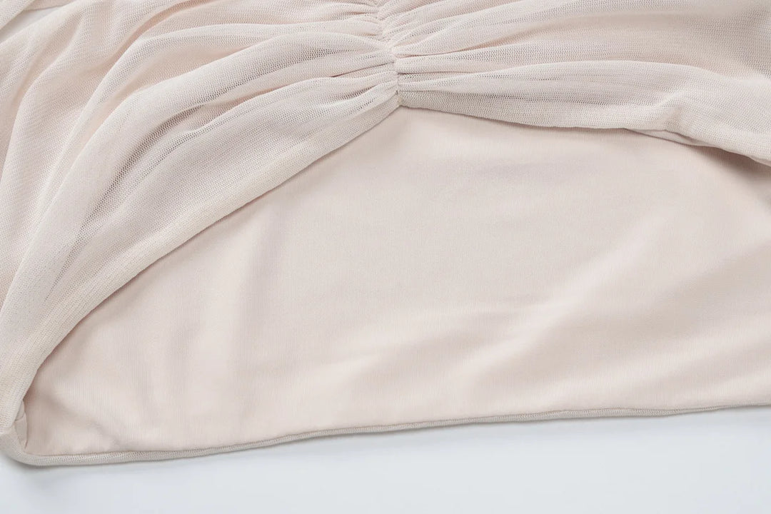 סט שני חלקים בעיצוב רשת מכנסי פדלפון וטופ -  Alison