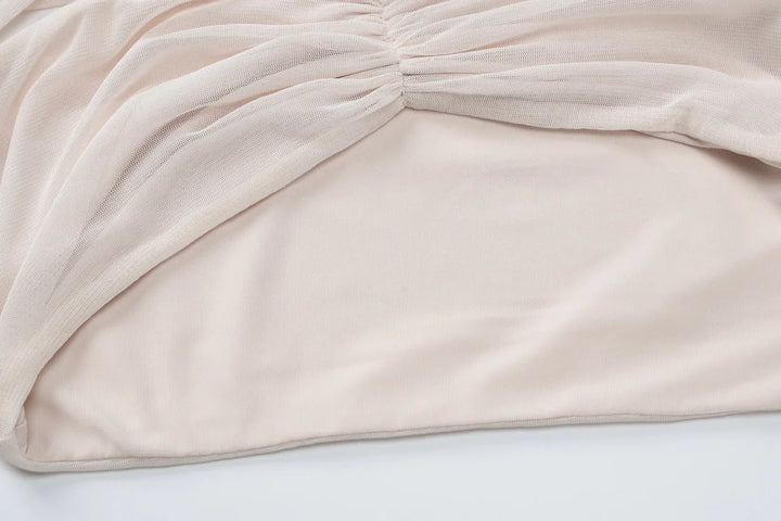 סט שני חלקים בעיצוב רשת מכנסי פדלפון וטופ -  Alison