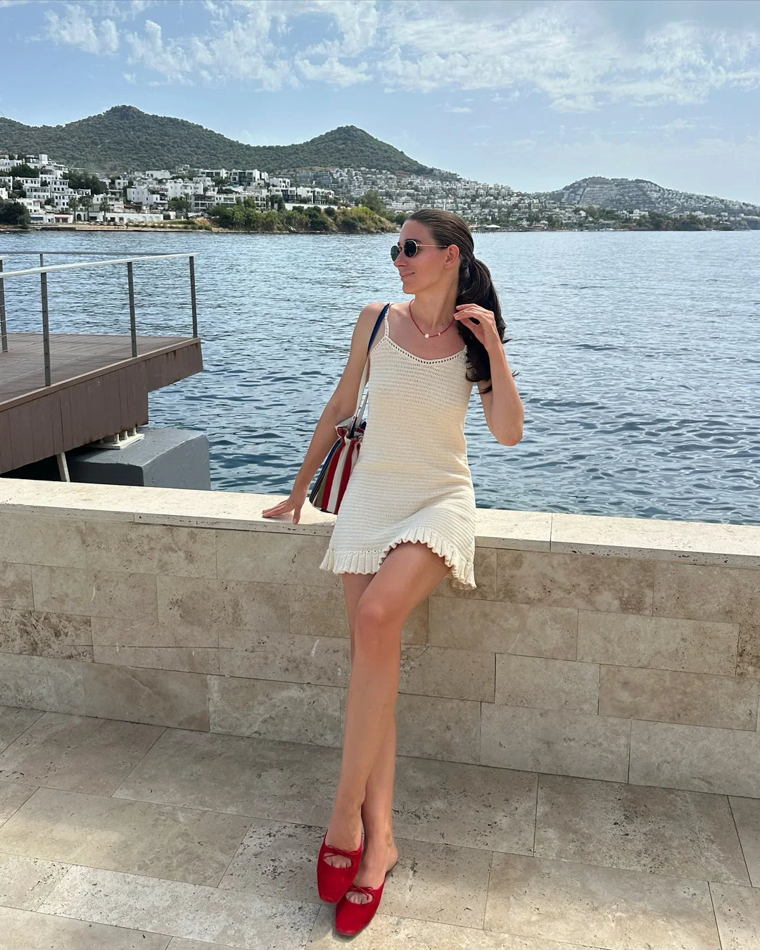 שמלת מיני סרוגה בוהו שיק - ריקה