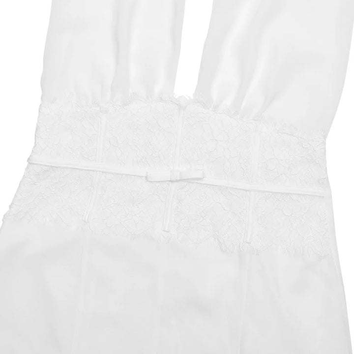 שמלת מיני קשירה בעורף גב פתוח בעיטור תחרה - הילה