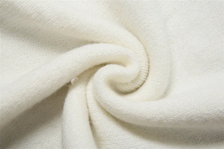 סט שני חלקים סרוג בעיטור אפליקציות פרחים טופ קשירה וחצאית מקסי - אווה