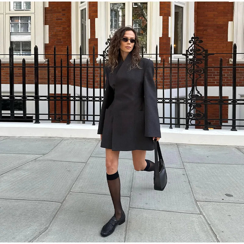 שמלת מיני מחויטת בעיצוב בלייזר - JACKIE