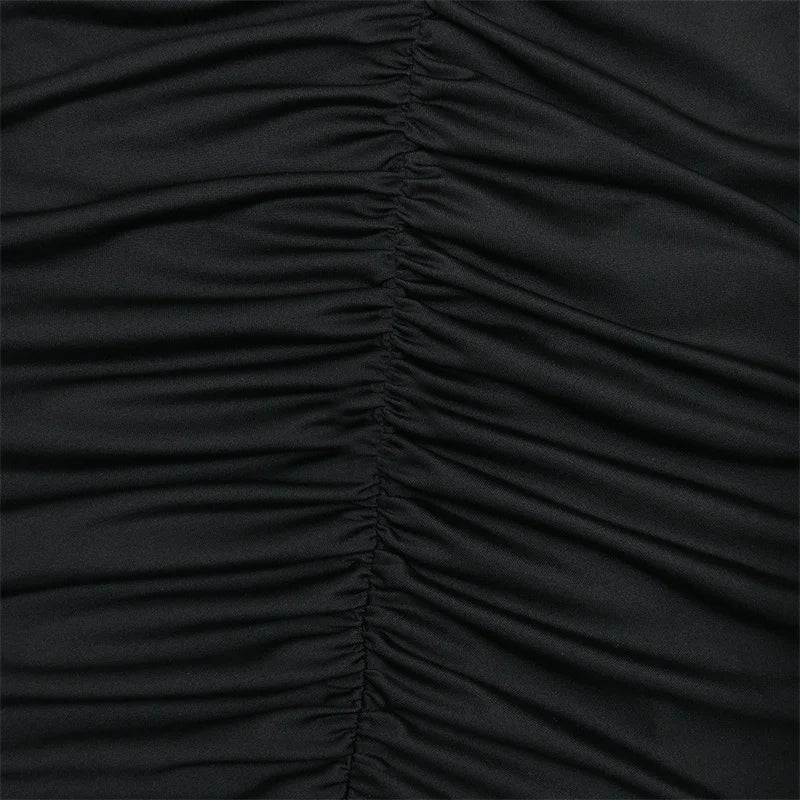 שמלת מקסי בעיצוב קיפולים ורשת - טאליה