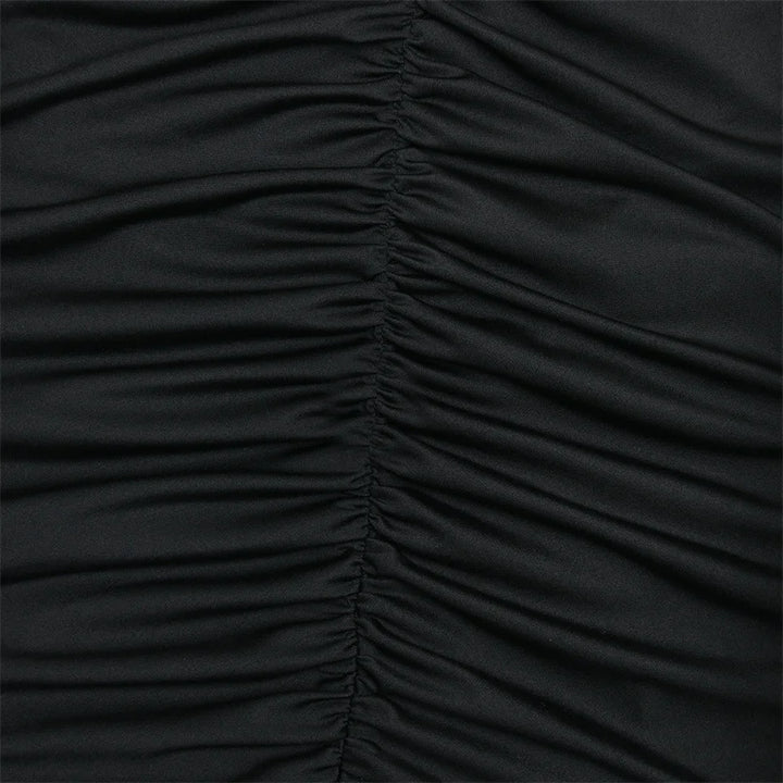 שמלת מקסי בעיצוב קיפולים ורשת - טאליה