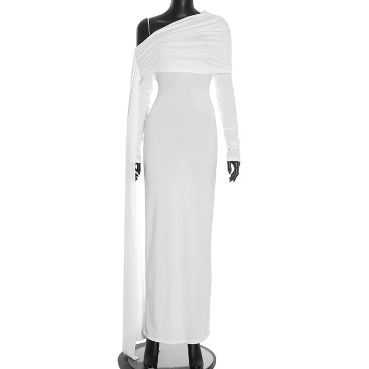 שמלת מקסי בעיצוב כתף חשופה ושובל - אלורה