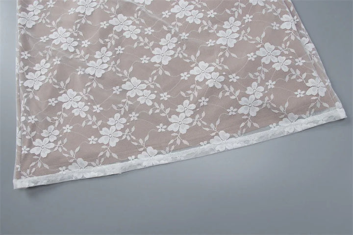 שמלת מקסי תחרה קשירה בעורף גב פתוח - לונה