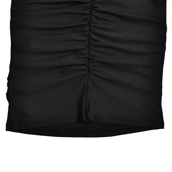 שמלת מקסי בעיצוב קיפולים ורשת - טאליה